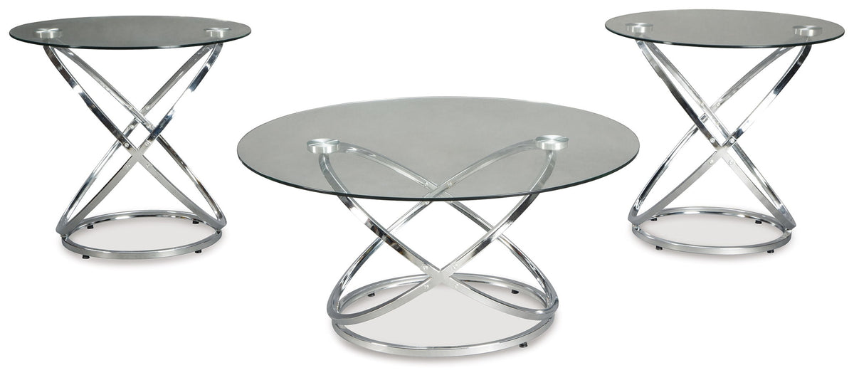 Hollynyx - Occasional Table Set (Set of 3) - Chrome Finish by Ashley – view 2