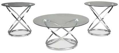 Hollynyx - Occasional Table Set (Set of 3) - Chrome Finish by Ashley – view 2
