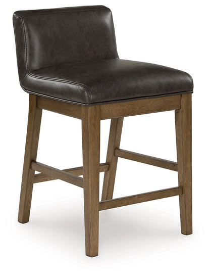 Cabalynn - Upholstered Barstool (Set of 2) - Two-tone Brown by Ashley – view 3