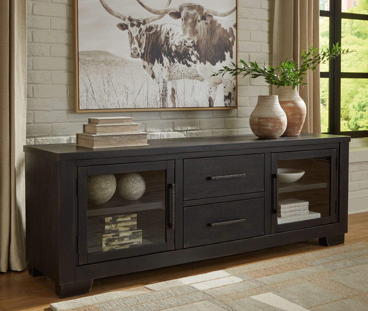 Galliden - Extra Large TV Stand - Black by Ashley – view 3