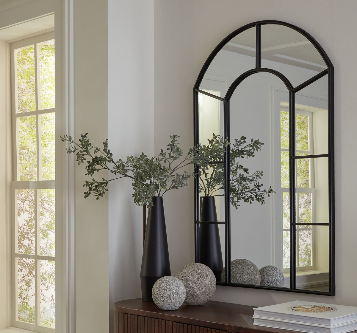 Evengton - Accent Mirror - Black by Ashley – view 2