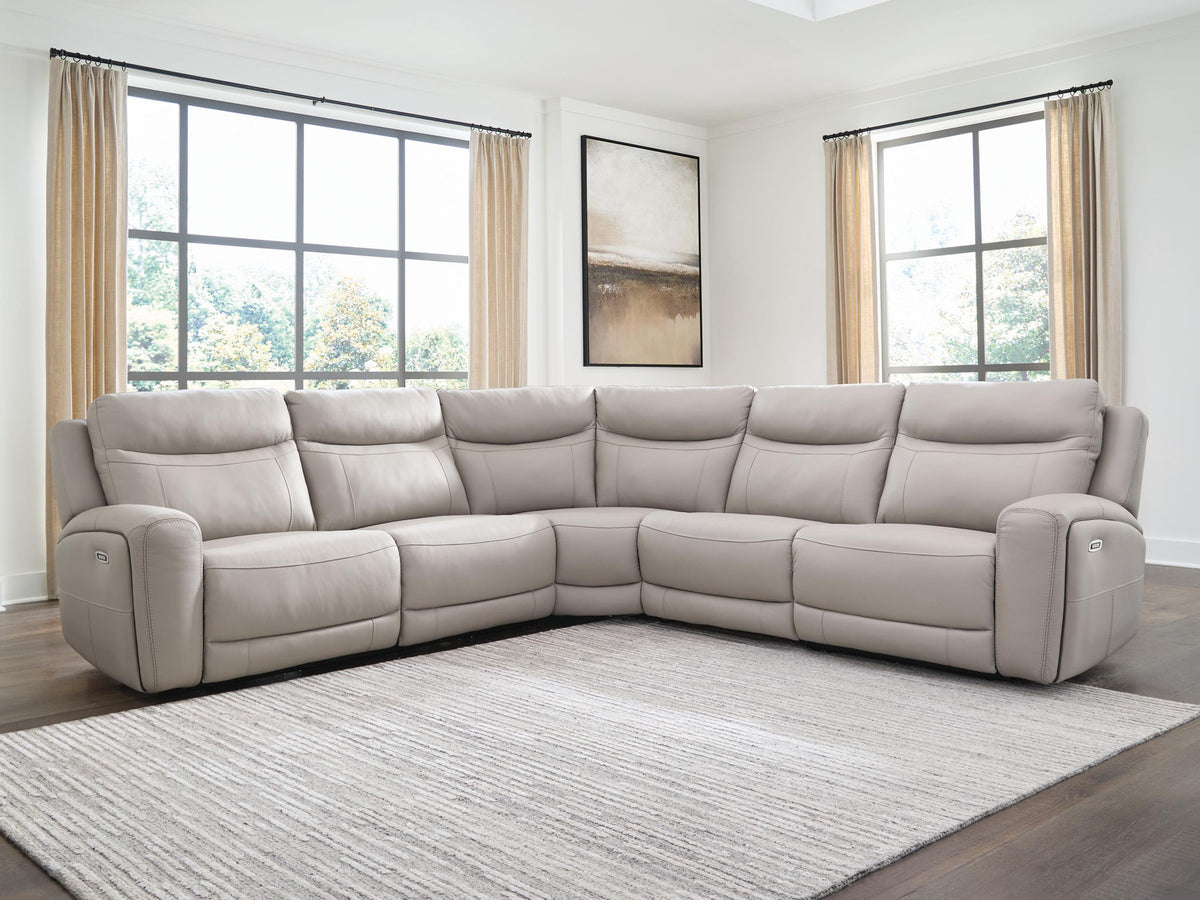 Gravier - 5-Piece Power Reclining Sectional - Gray – view 2