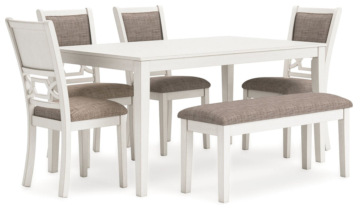 Erinberg - Dining Room Table Set (Set of 6) - Antique White by Ashley – 6 Piece Dining Room Sets