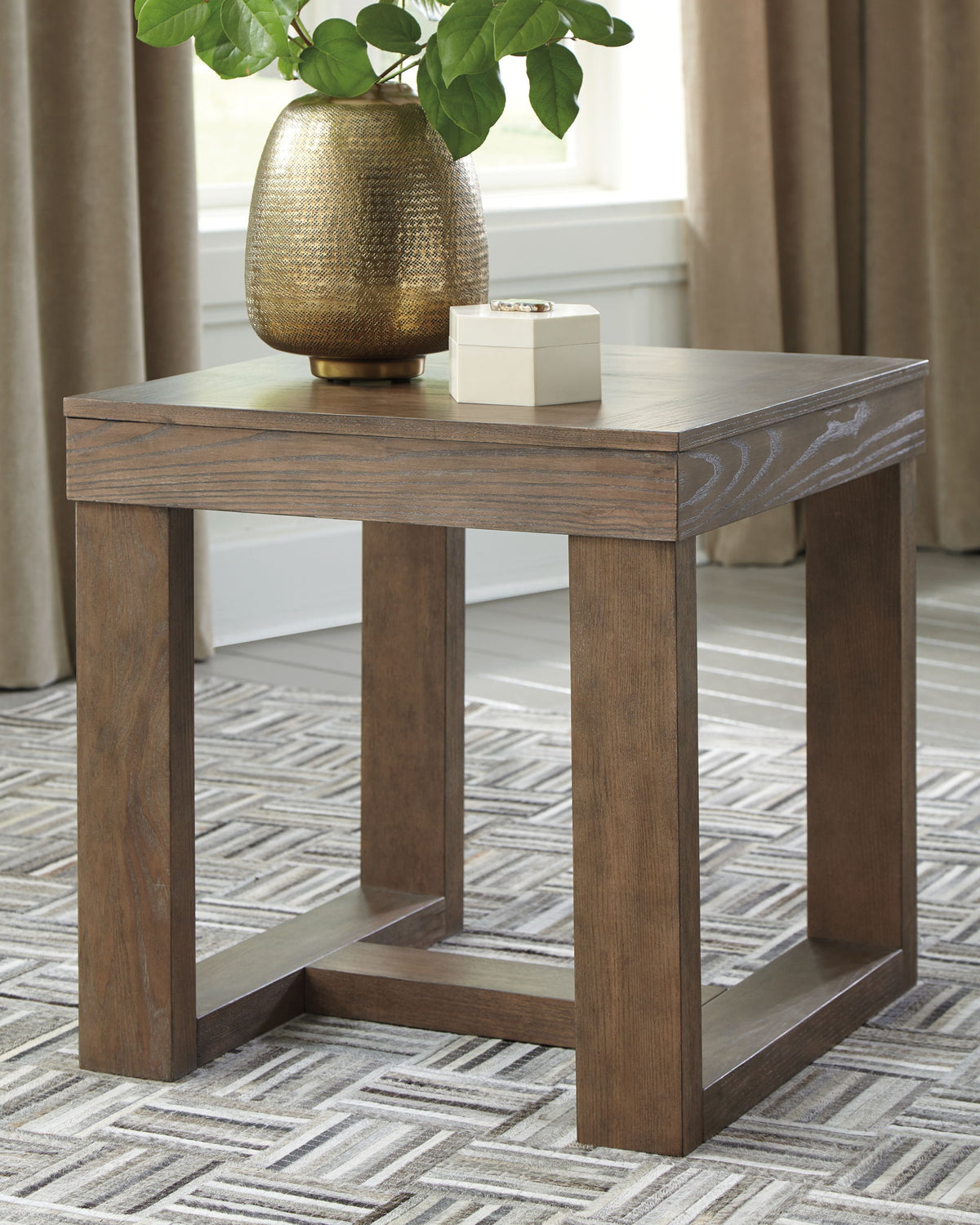 Cariton - Square End Table - Gray by Ashley – view 2
