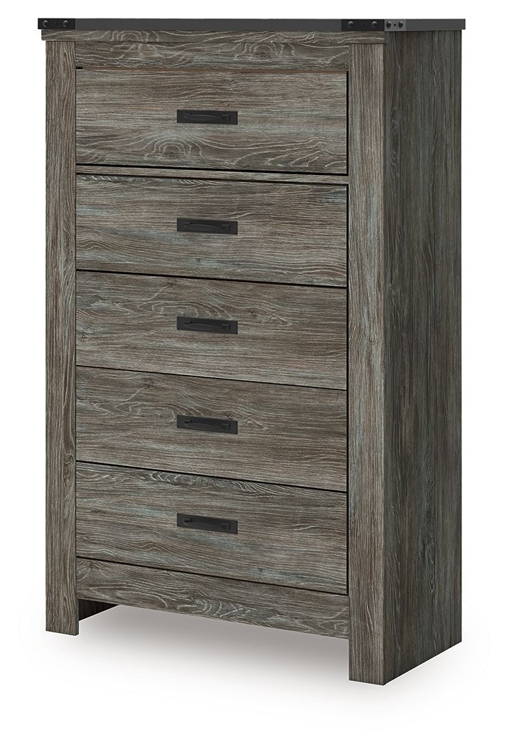 Frandern - Five Drawer Chest - Gray by Ashley – Accent Chests