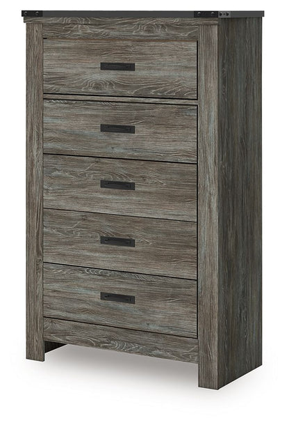 Frandern - Five Drawer Chest - Gray by Ashley – Accent Chests