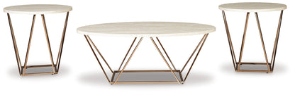 Tarica - Occasional Table Set (Set of 3) - White / Metallic by Ashley – view 2