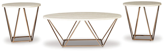 Tarica - Occasional Table Set (Set of 3) - White / Metallic by Ashley – view 2