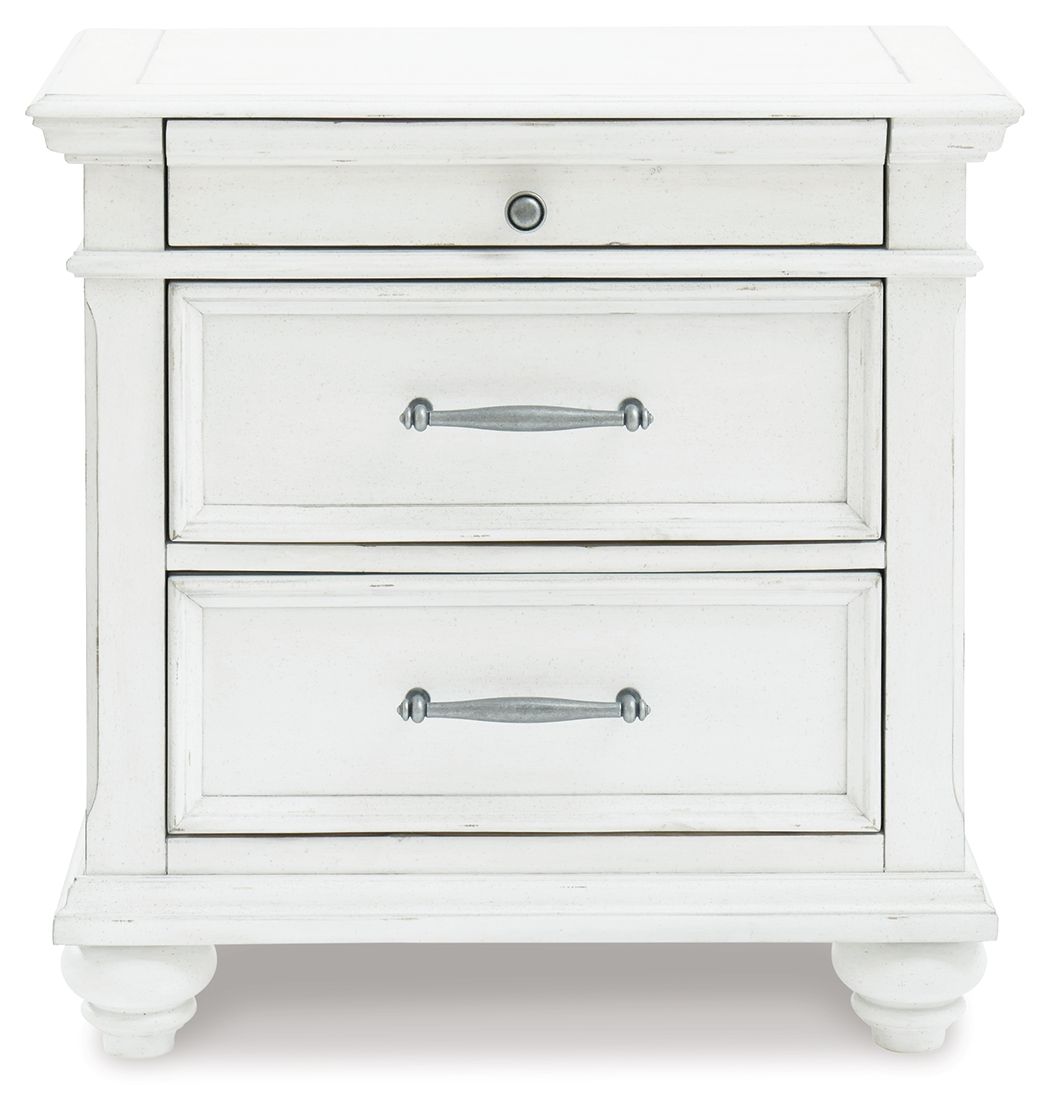 Kanwyn - Three Drawer Night Stand - Whitewash – view 3