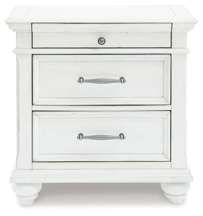 Kanwyn - Three Drawer Night Stand - Whitewash – view 3