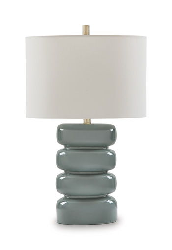 Clayard - Ceramic Table Lamp - Gray Blue by Ashley – Table Lamps