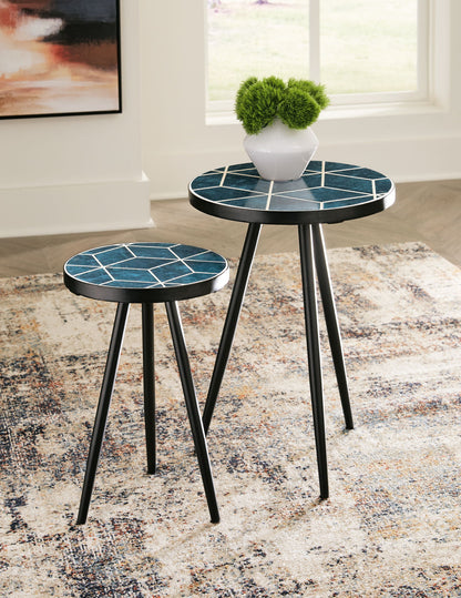 Clairbelle - Accent Table (Set of 2) - Teal by Ashley – view 3