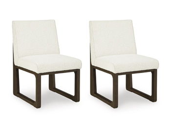 Radkin - Dining Upholstered Side Chair (Set of 2) - Off White / Brown by Ashley – Chair Sets