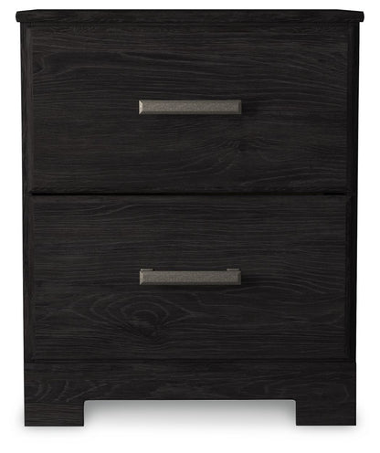 Belachime - Two Drawer Night Stand - Charcoal by Ashley – view 2