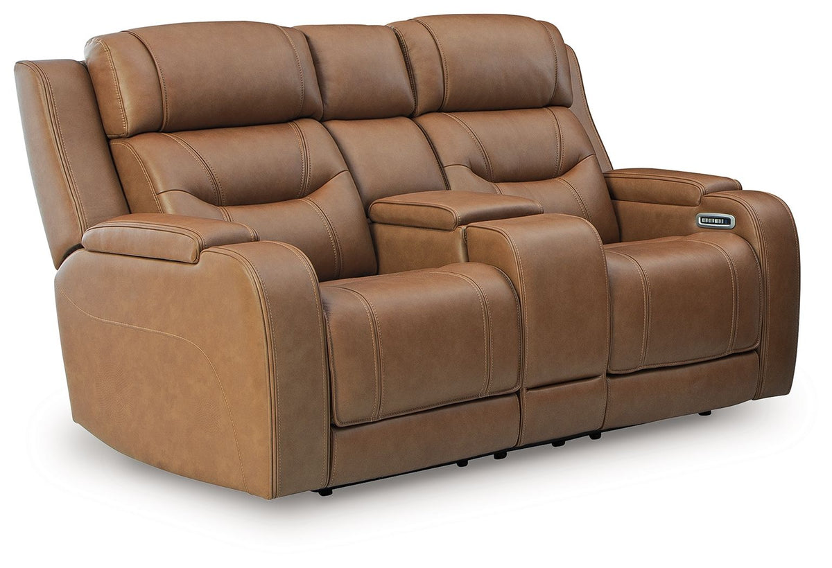 Knightington - Power Reclining Loveseat With Audio Seating by Ashley – Reclining Loveseats