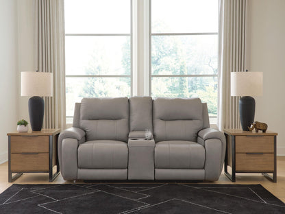 Real Moments - Power Reclining Loveseat With Audio Seating - Ash by Ashley – view 2
