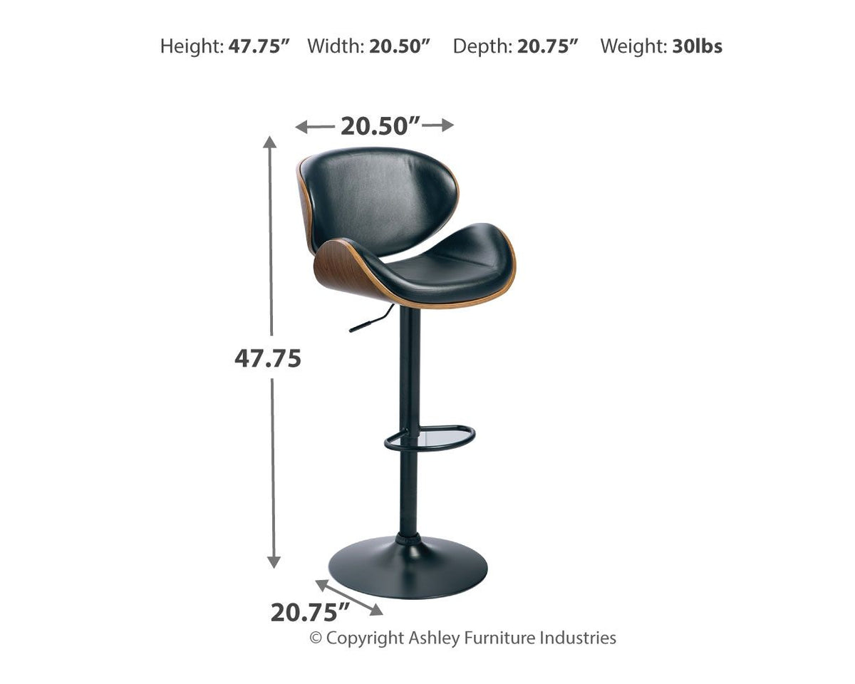 Bellatier - Tall UPH Swivel Barstool - Brown by Ashley – view 2