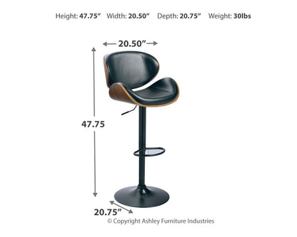 Bellatier - Tall UPH Swivel Barstool - Brown by Ashley – view 2