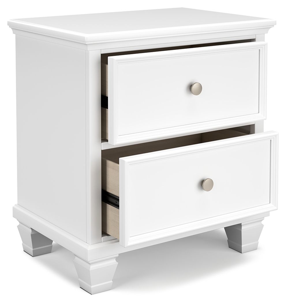 Fortman - Two Drawer Night Stand - White by Ashley – view 2