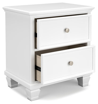 Fortman - Two Drawer Night Stand - White by Ashley – view 2