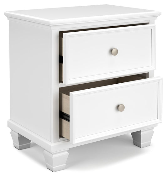 Fortman - Two Drawer Night Stand - White by Ashley – view 2