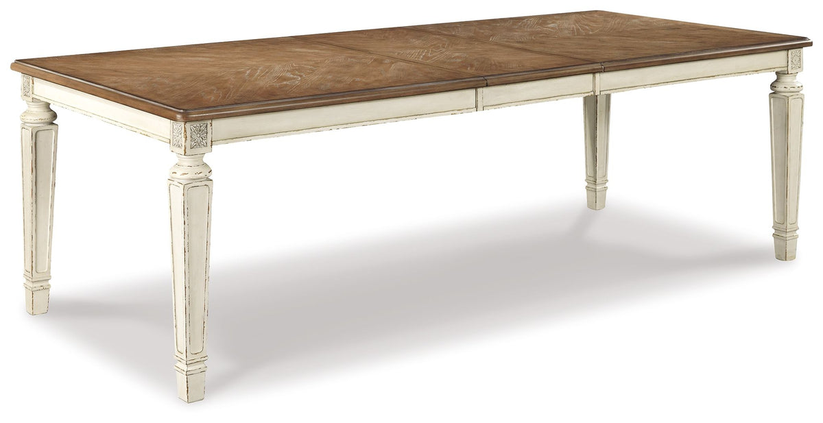 Realyn - Rectangular Dining Room Extension Table - Chipped White by Ashley – Dining Tables with Extensions