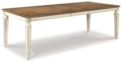 Realyn - Rectangular Dining Room Extension Table - Chipped White by Ashley – Dining Tables with Extensions