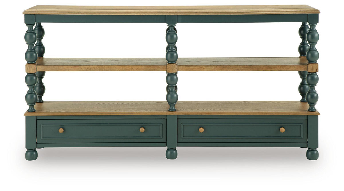Finnworth - Console Sofa Table - Blue / Brown by Ashley – view 3