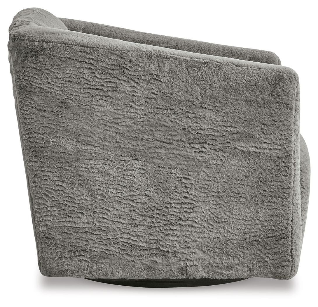 Bramner - Swivel Accent Chair - Charcoal by Ashley – view 3