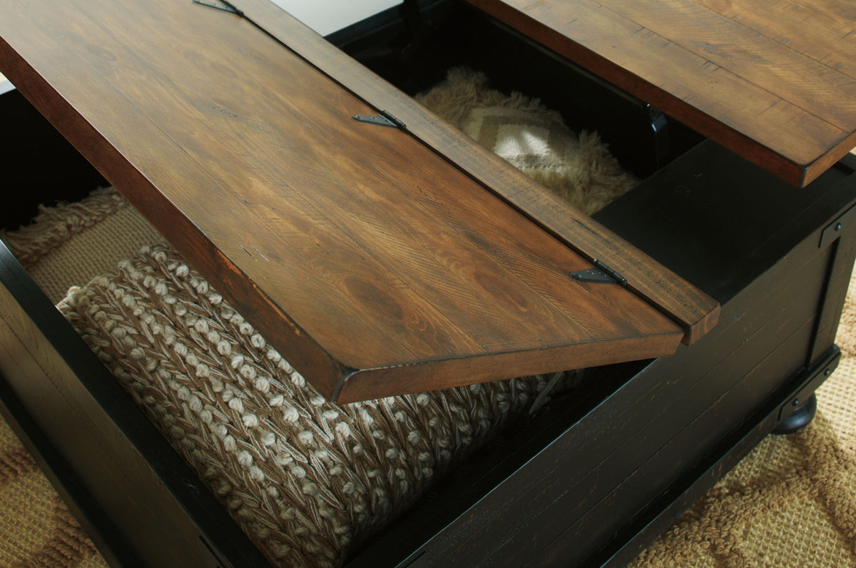 Valebeck - Lift Top Cocktail Table - Black / Brown by Ashley – view 3