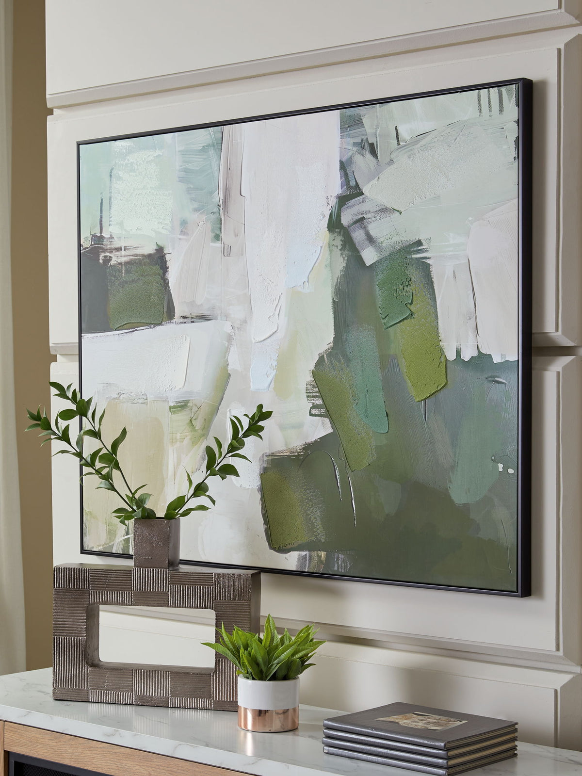 Vinick - Wall Art - Green / Gray / White by Ashley – view 3