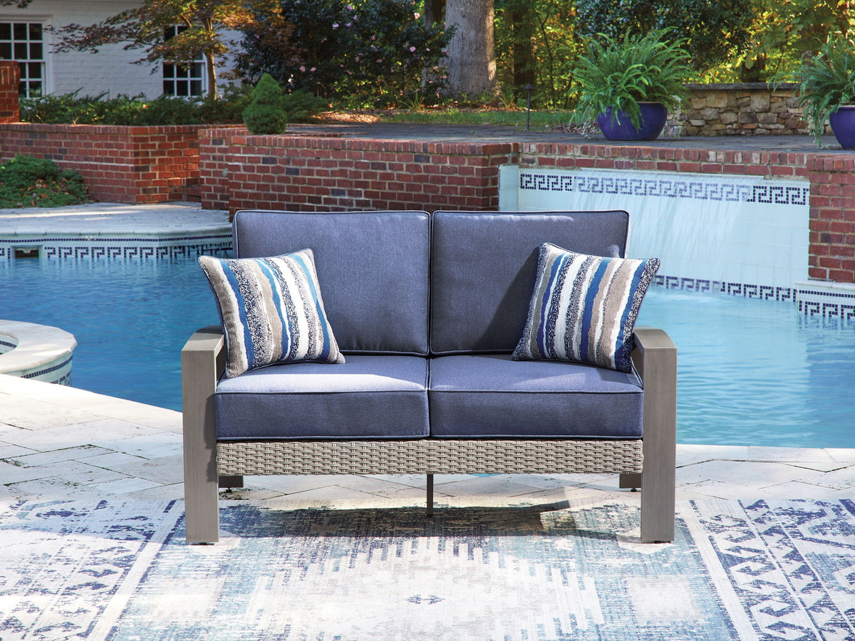 Half Moon Beach - Loveseat With Cushion - Blue / Gray by Ashley – view 2