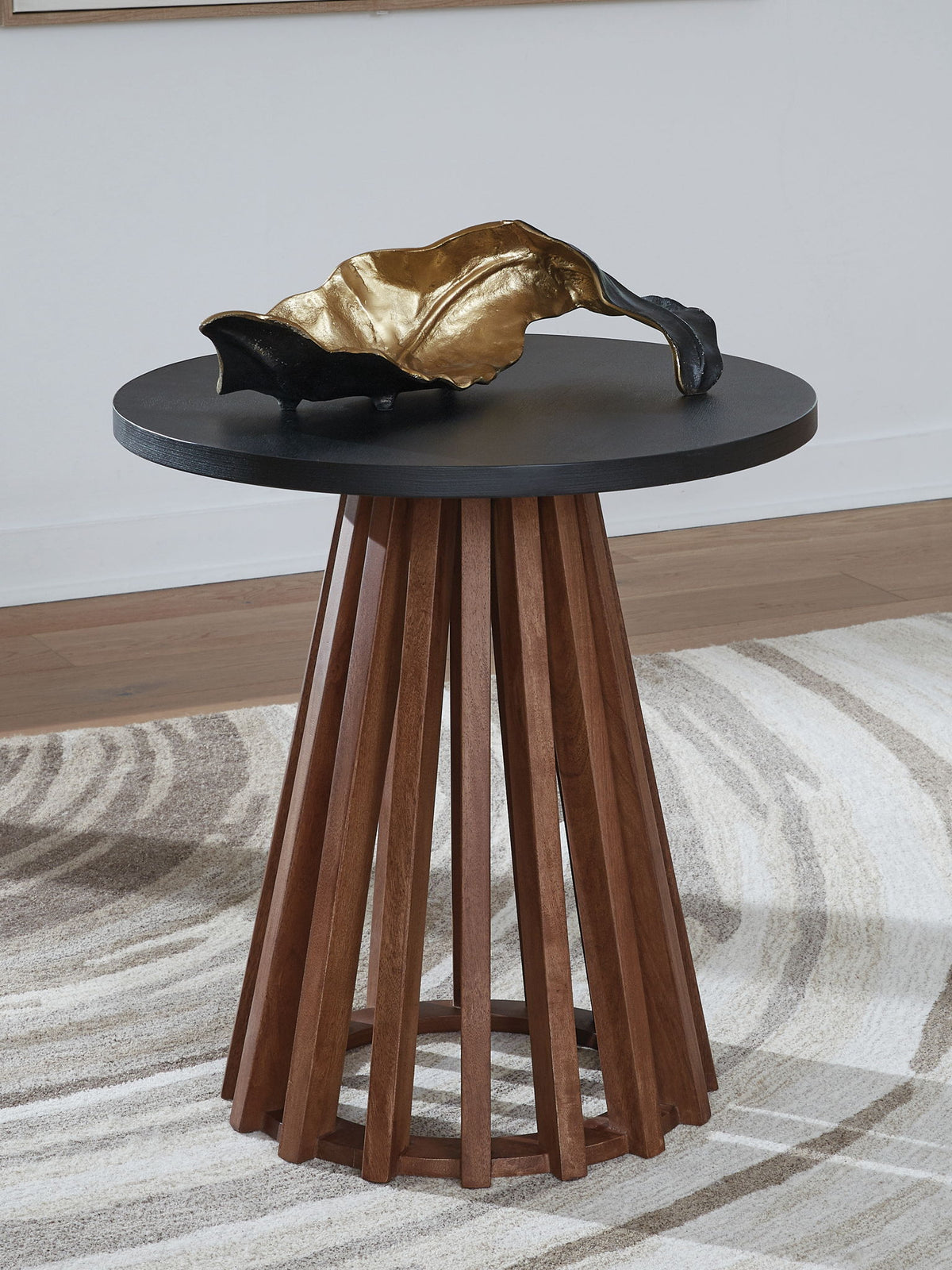 Kallari - Round End Table - Warm Brown / Black by Ashley – view 3