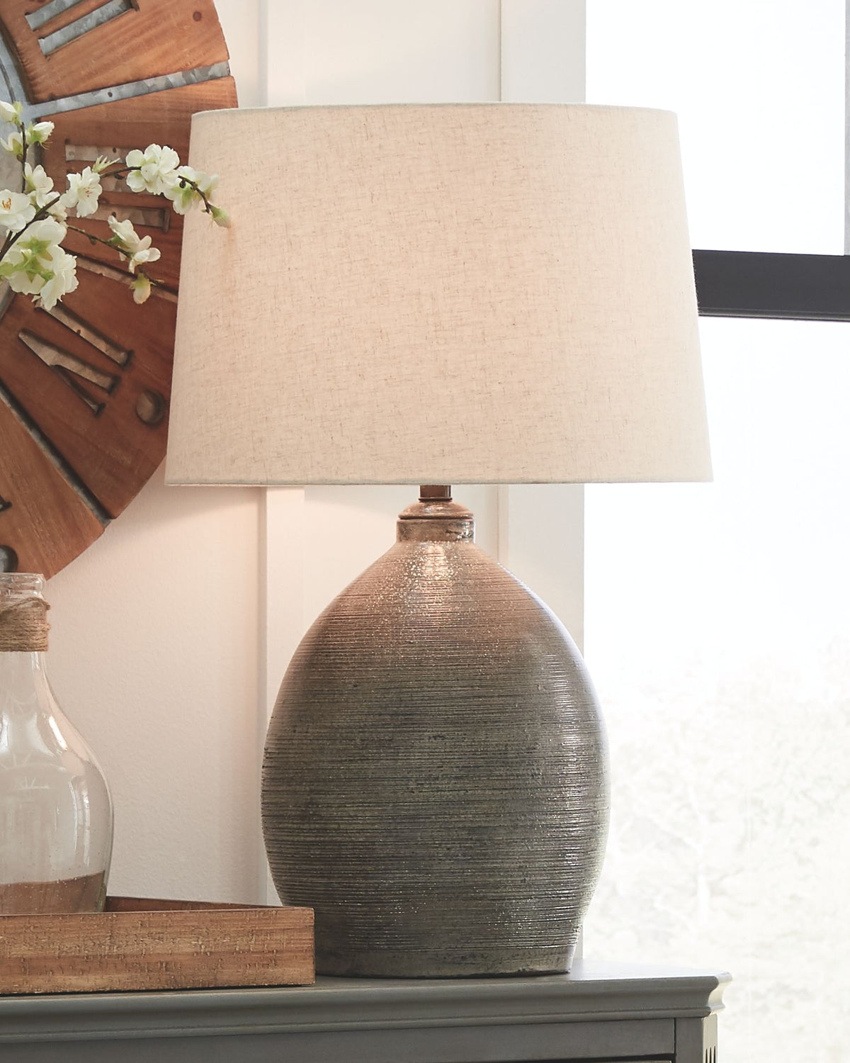 Joyelle - Terracotta Table Lamp - Gray by Ashley – view 2