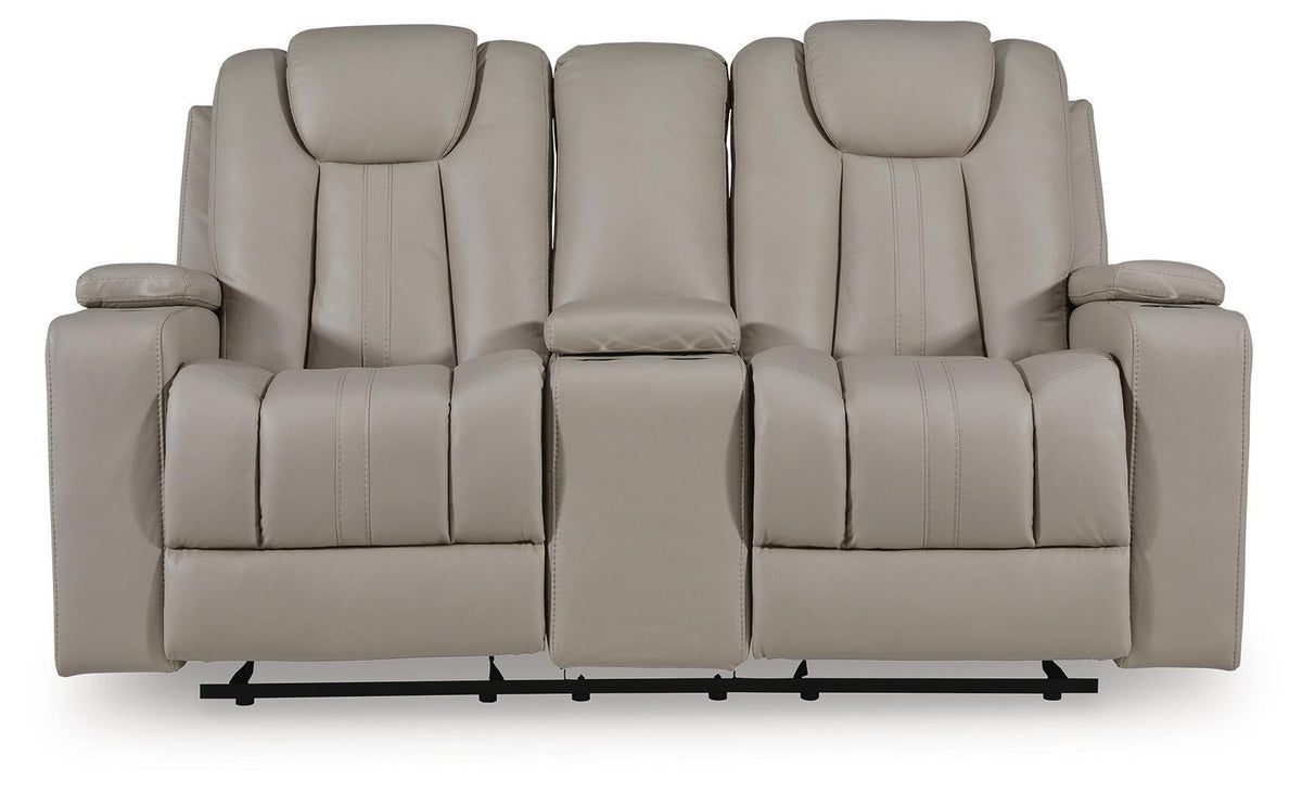 Elevate Edges - Glide Reclining Loveseat With Console - Coin by Ashley – view 2
