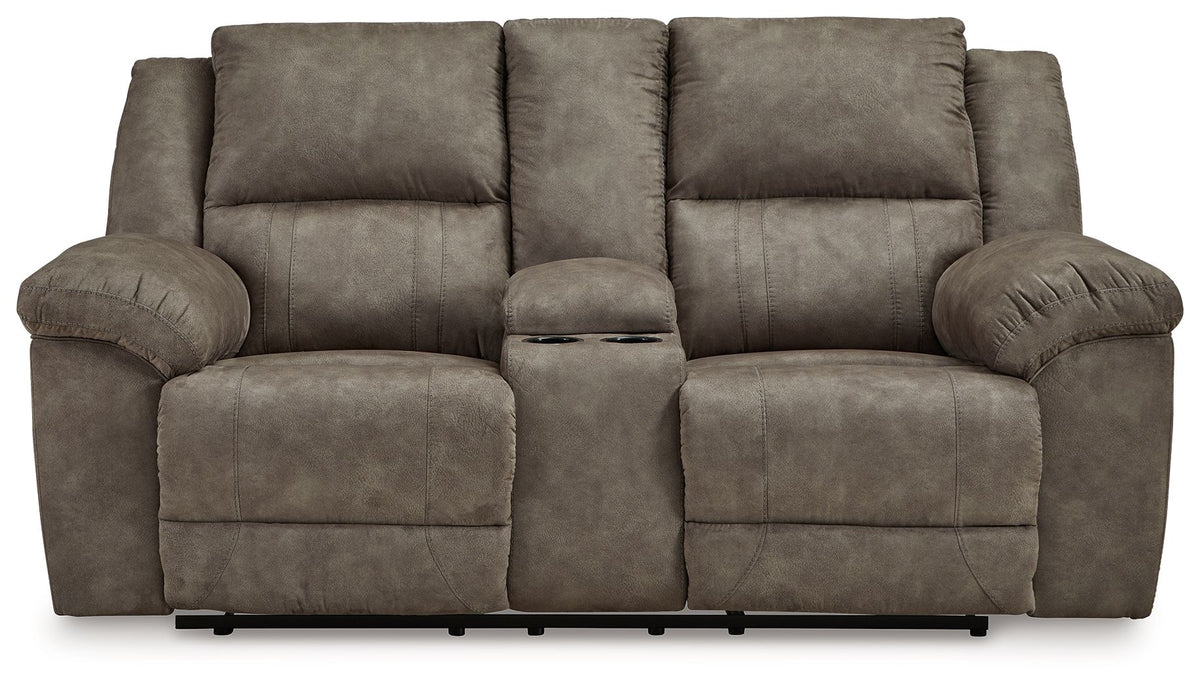 Laresview - Dbl Reclining Loveseat with Console - Fossil by Ashley – view 2