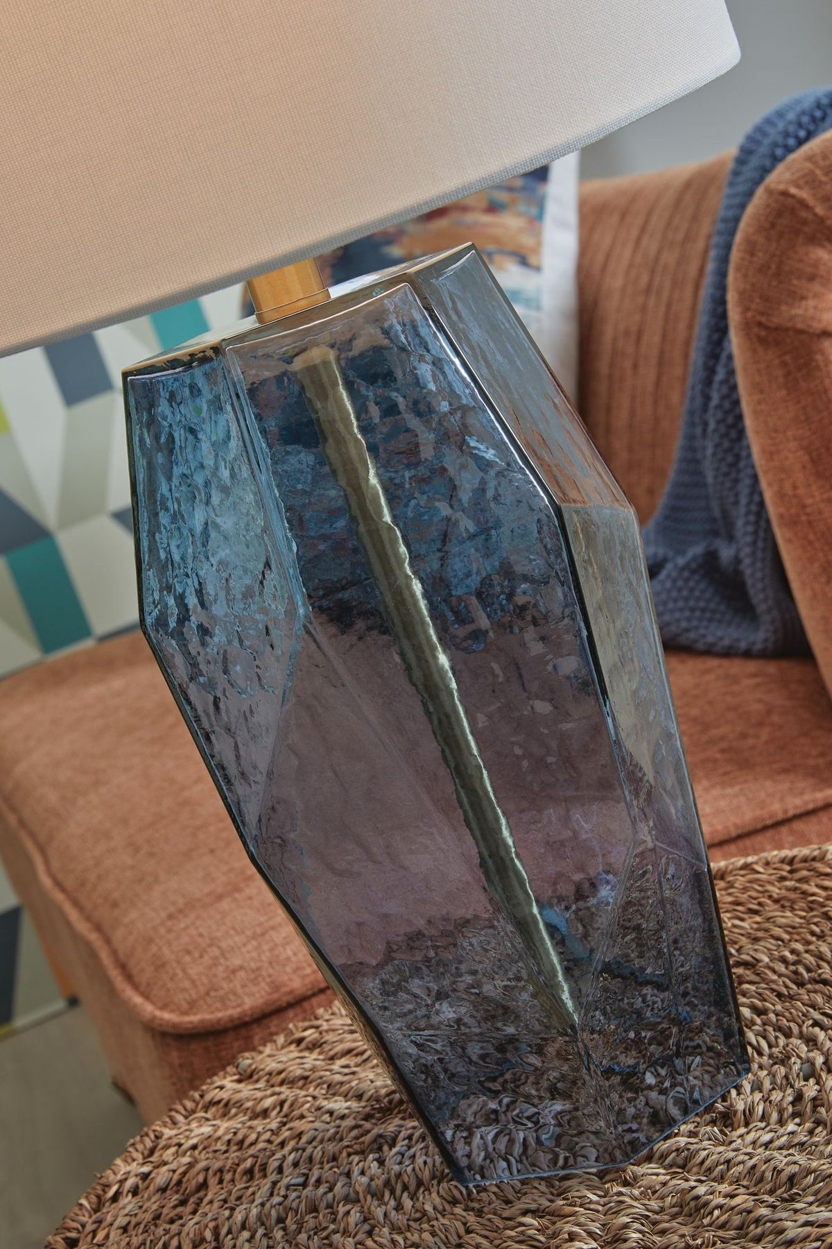 Tallow - Glass Table Lamp - Blue by Ashley – view 2