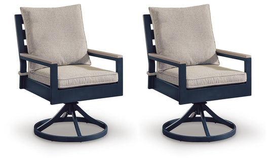 East Beach - Swivel Chair With Cushion (Set of 2) - Blue by Ashley – Chair Sets