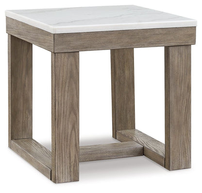 Loyaska - Square End Table - Brown / Ivory by Ashley – End Tables