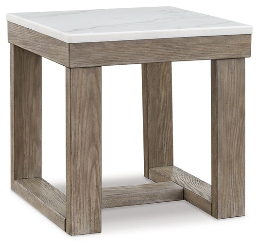 Loyaska - Square End Table - Brown / Ivory by Ashley – End Tables