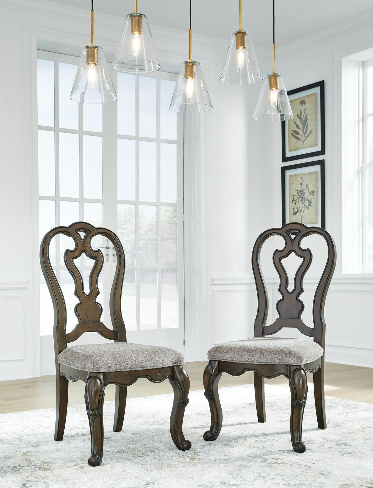 Maylee - Dining Upholstered Side Chair (Set of 2) - Dark Brown by Ashley – view 4