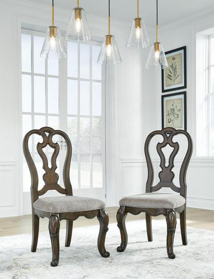 Maylee - Dining Upholstered Side Chair (Set of 2) - Dark Brown by Ashley – view 4