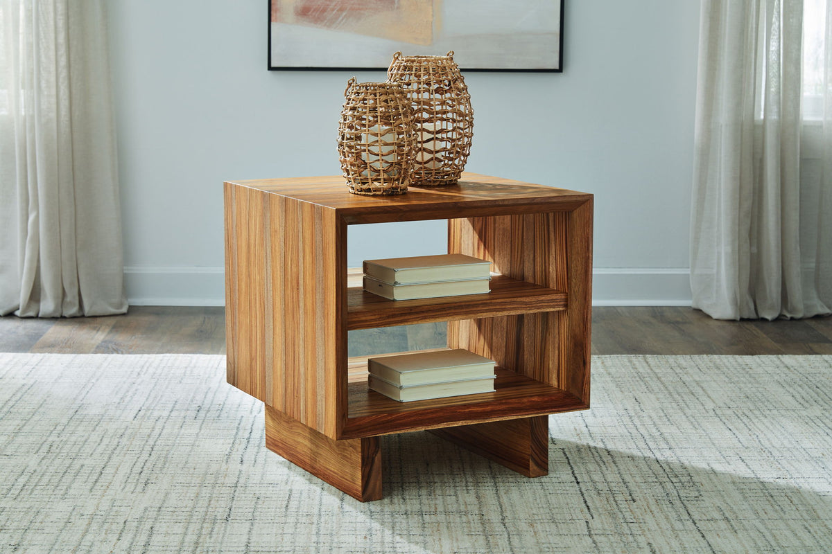 Dressonni - Square End Table - Brown by Ashley – view 2