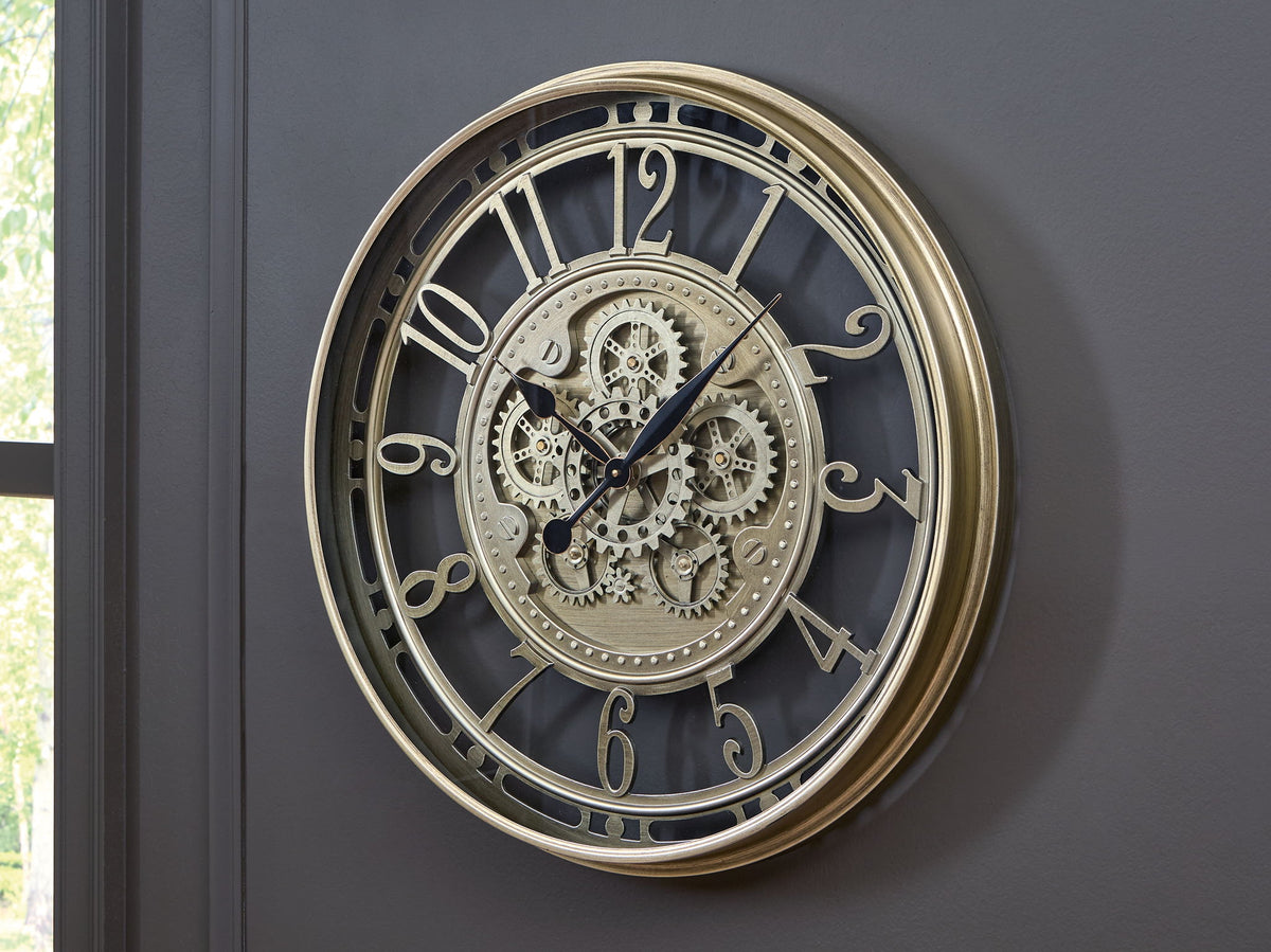 Gilover - Wall Clock - Champagne Finish by Ashley – view 3
