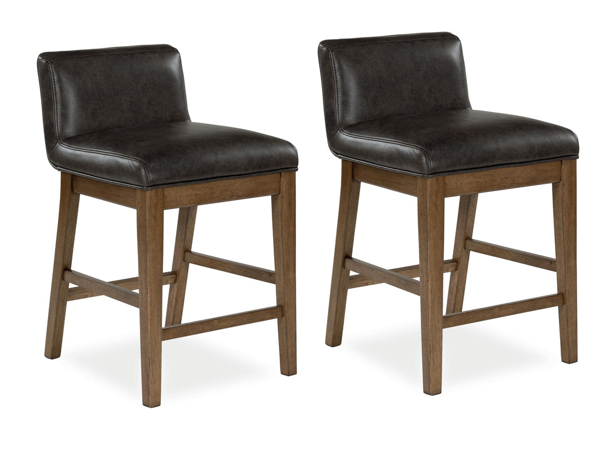 Cabalynn - Upholstered Barstool (Set of 2) - Two-tone Brown by Ashley – Stool Sets