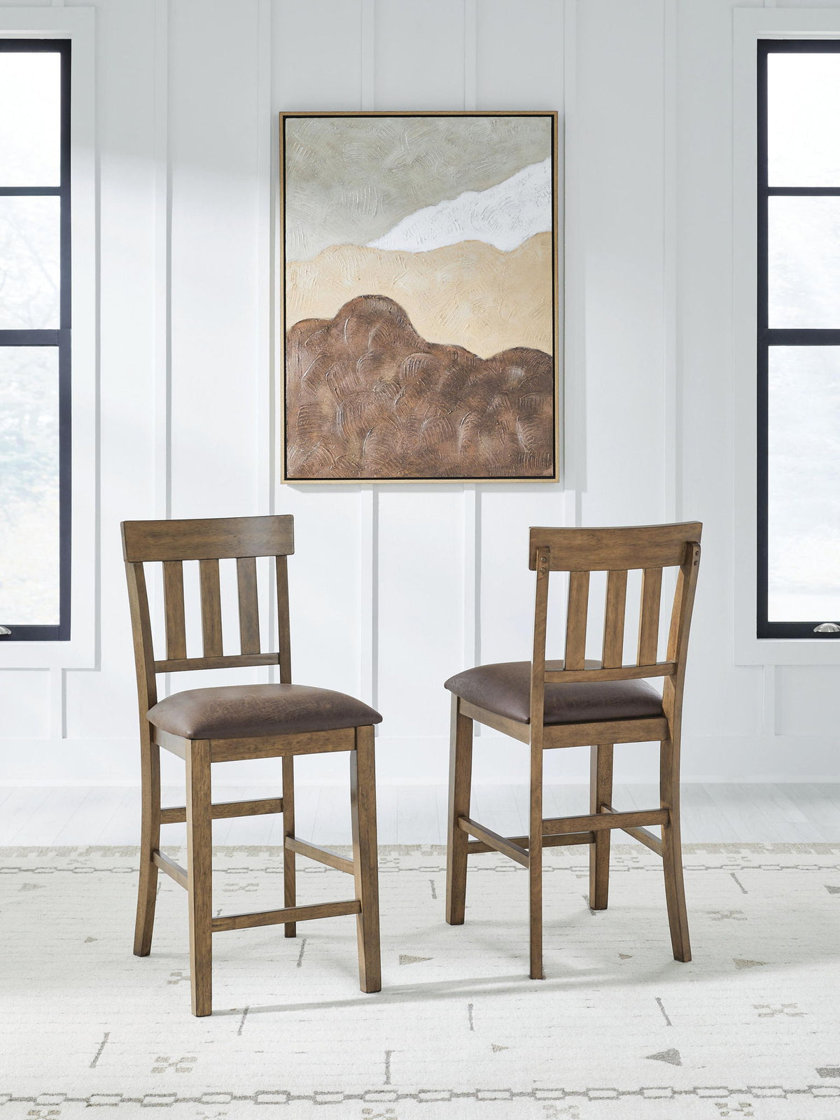 Urbinforte - Upholstered Barstool (Set of 2) - Light Brown by Ashley – view 3