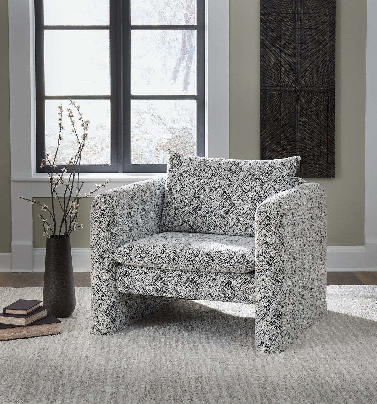 Kenbell - Accent Chair - Black / White by Ashley – view 3