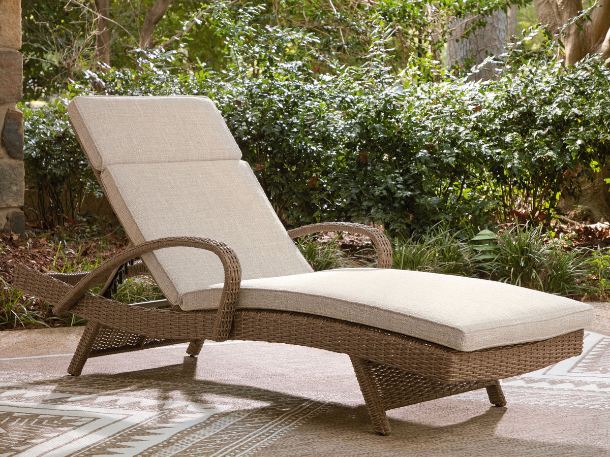 Laguna Heights - Chaise Lounge With Cushion - Beige by Ashley – view 3