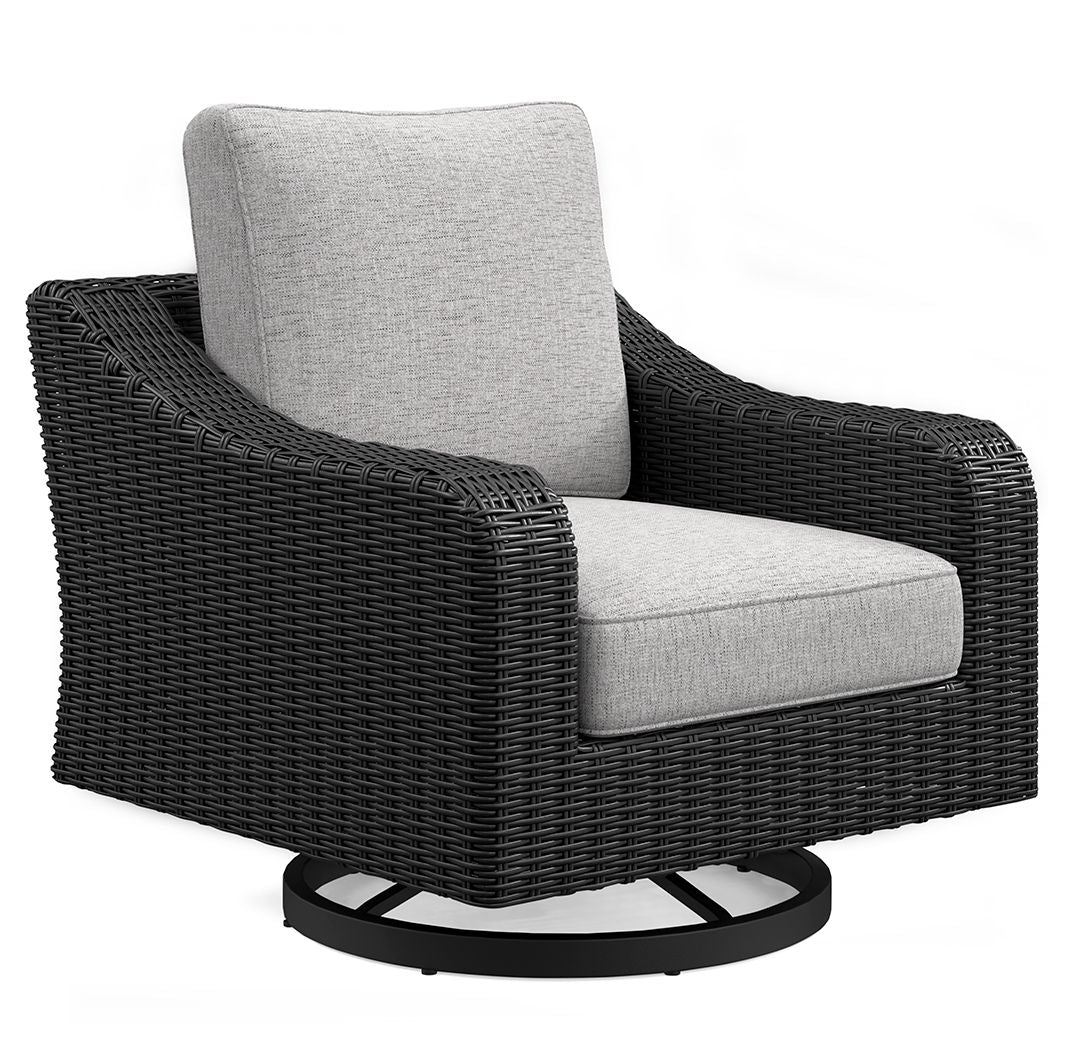 Beachcroft - Swivel Lounge Chair - Black / Light Gray by Ashley – Swivel Chairs