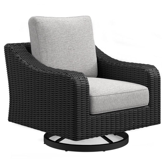 Beachcroft - Swivel Lounge Chair - Black / Light Gray